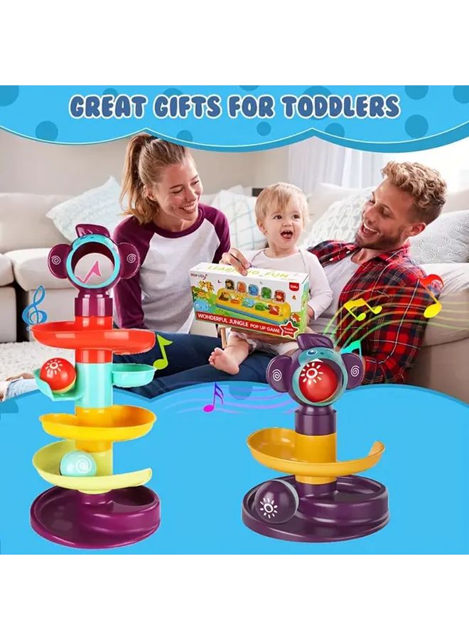 برج مسار الكرة الدوار التعليمي 5 طبقات بألوان مختلطة للأطفال - Image 5